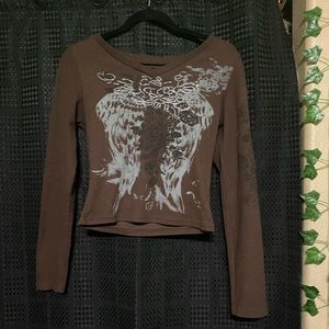 Vintage Brown Long Sleeve Top
